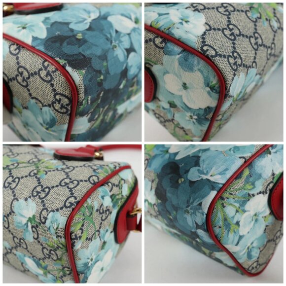 GUCCI GG Blooms Hand Bag PVC 2way Red Navy 546312 Auth 135290M - Picture 14 of 16
